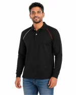 Diagonal Stripe Polo Shirt - Long Sleeve