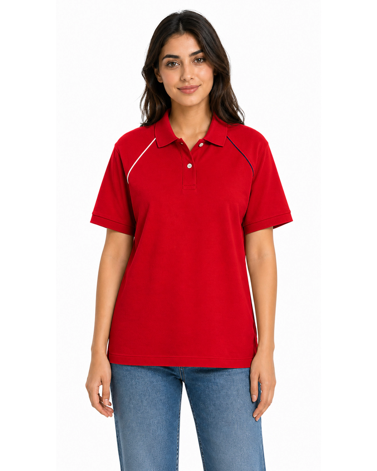 Diagonal Stripe Polo Shirt - Short Sleeve - Image 2