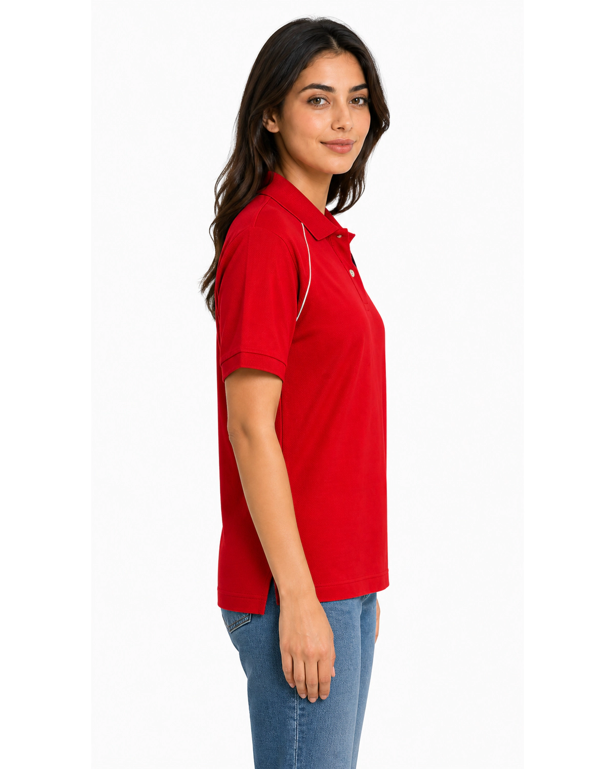 Diagonal Stripe Polo Shirt - Short Sleeve - Image 4