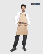 CODE by Retailers Aroma Lounge apron and headwear uniform Beige Apron White custom uniform idea
