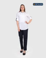 CODE Staff Shirt – Bisc White Navy Look