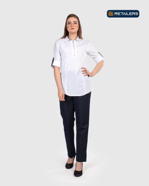 CODE Staff Shirt – Bisc White Navy Look