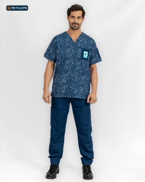 CODE Scrub Suit – CHG Blue Patterned Look