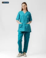 CODE Scrub Suit – CHG Turquoise Patterned Look