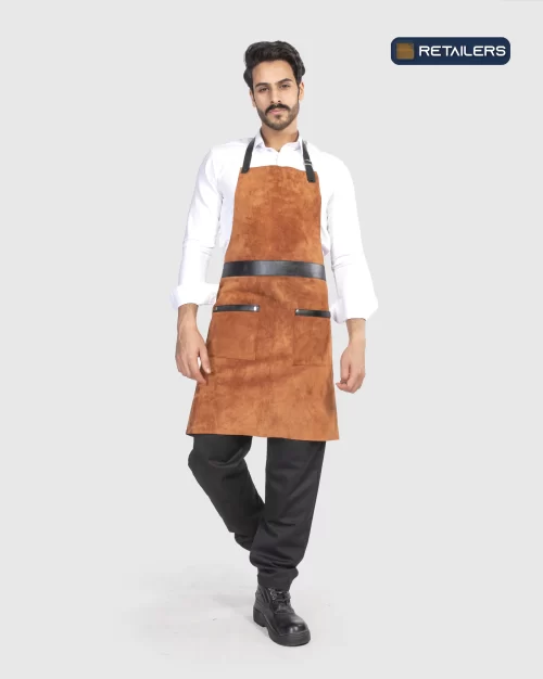 CODE by Retailers Coopermelt apron and headwear uniform Brown Apron White custom uniform idea