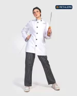 CODE Chef Jacket – Crave White Black Buttons Look