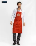 CODE Apron & Headwear – Domas Burnt Orange Red Look