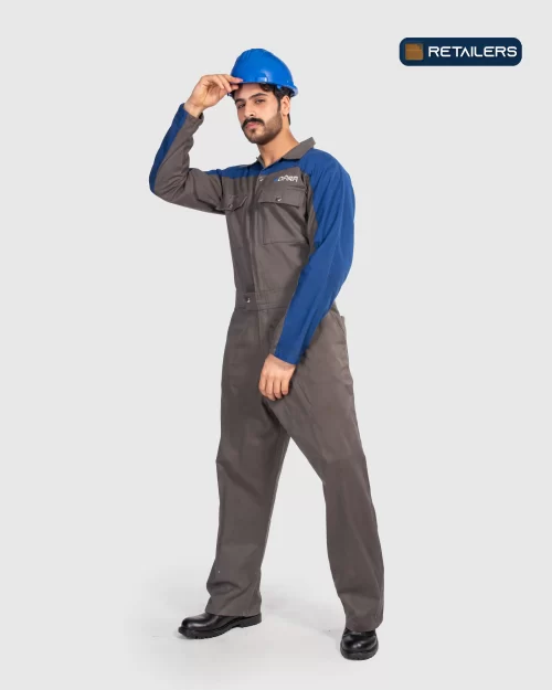 CODE by Retailers Edara work suit Grey Blue Sleeves custom uniform idea