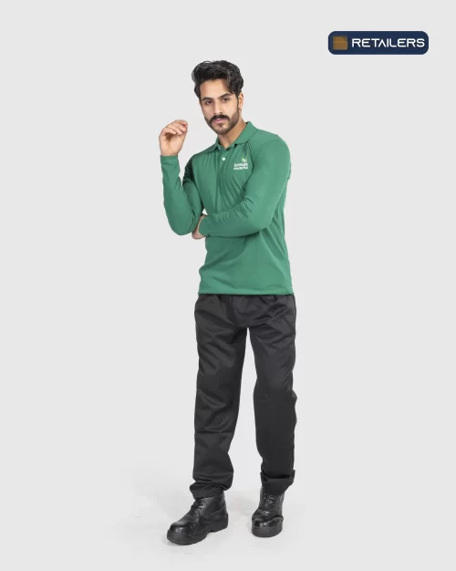 CODE by Retailers Formula Onederful basic polo uniform Green Black Trousers custom uniform idea
