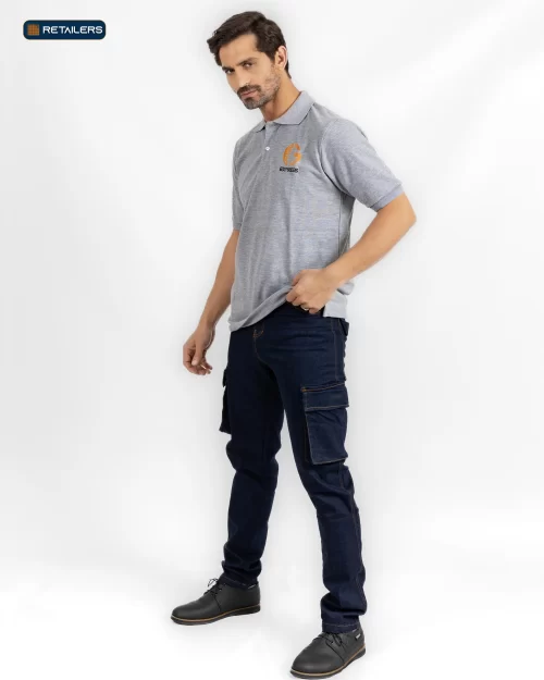 CODE Basic Short Sleeve Polo – G Express Light Grey Look