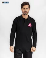 CODE Basic Long Sleeve Polo – Hedeya Black Look
