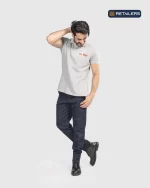 CODE by Retailers In Out Furniture basic polo uniform Light Grey Navy custom uniform idea