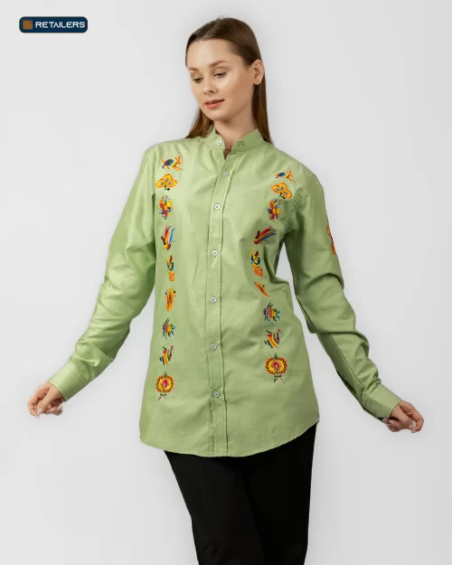 CODE Staff Shirt – Le Rouge Light Green Multicolor Look