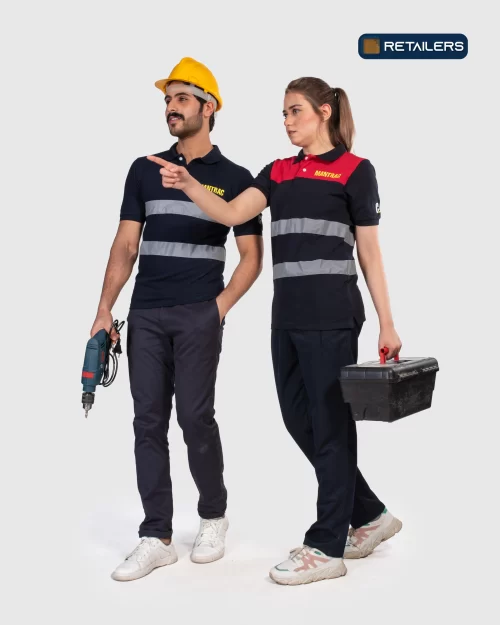 CODE Designed Polo – Mantrac Black Red Grey Look