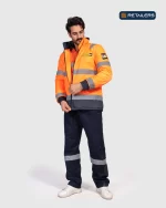 CODE Work Jacket – Mantrac Yellow Orange Navy Look