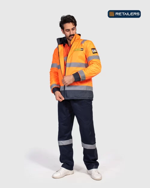 CODE Work Jacket – Mantrac Yellow Orange Navy Look