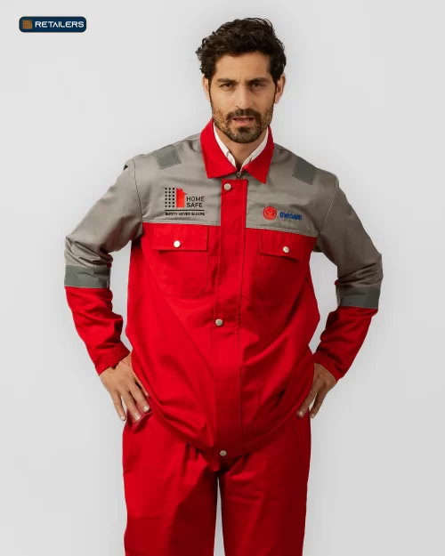 CODE Work Suit – Menard Red Grey Reflective Look