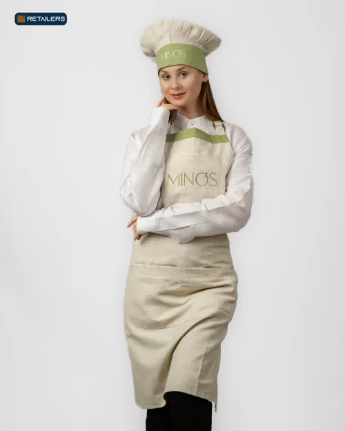 CODE Apron & Headwear – Minos Cream Green Look