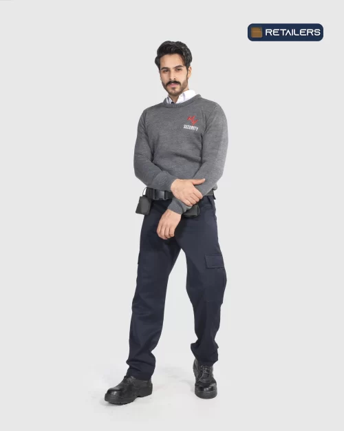 CODE by Retailers Mostakbl City pullover uniform Grey Navy Trousers custom uniform idea