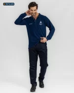 CODE Basic Long Sleeve Polo – Mountain View Navy Look