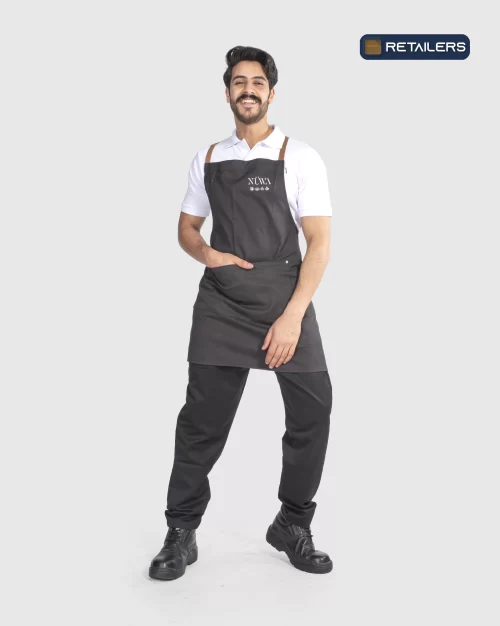 CODE by Retailers Nuwa apron and headwear uniform Black Apron White custom uniform idea