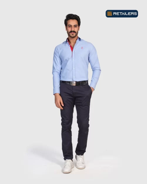 CODE Staff Shirt – Palm Hills Light Blue Red Look