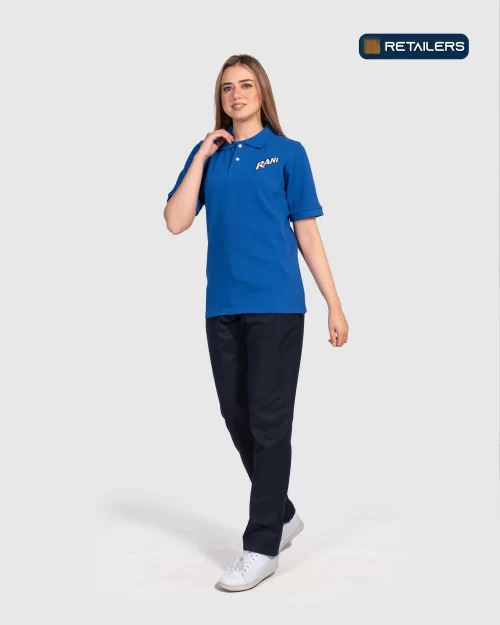 CODE Basic Short Sleeve Polo – Rani Royal Blue Navy Look