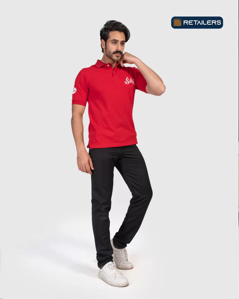 CODE Basic Short Sleeve Polo – Sami Red Look