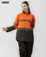 CODE Work Suit – SGS Orange Charcoal Reflecti Look