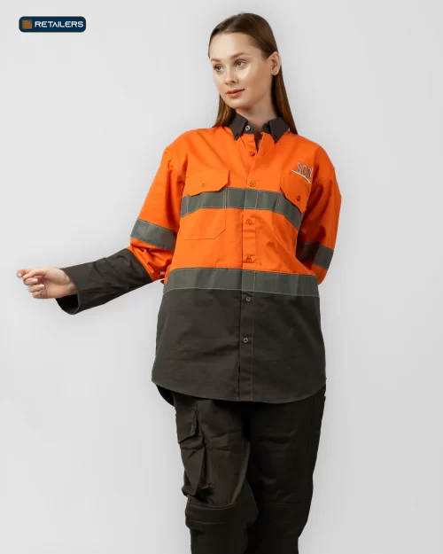 CODE Work Suit – SGS Orange Charcoal Reflecti Look