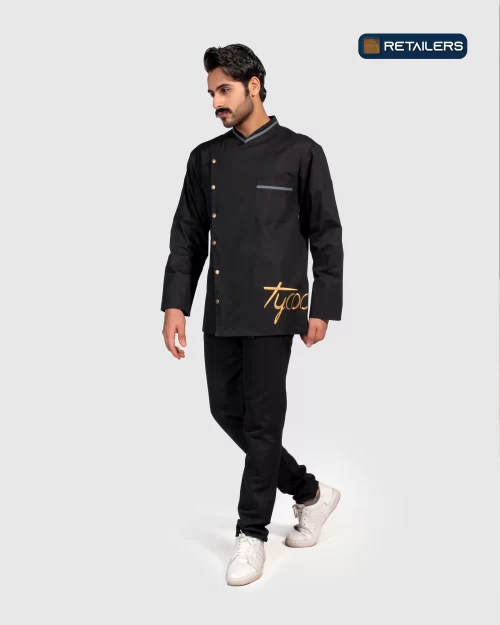 CODE by Retailers Taycoon chef uniform Black custom uniform idea