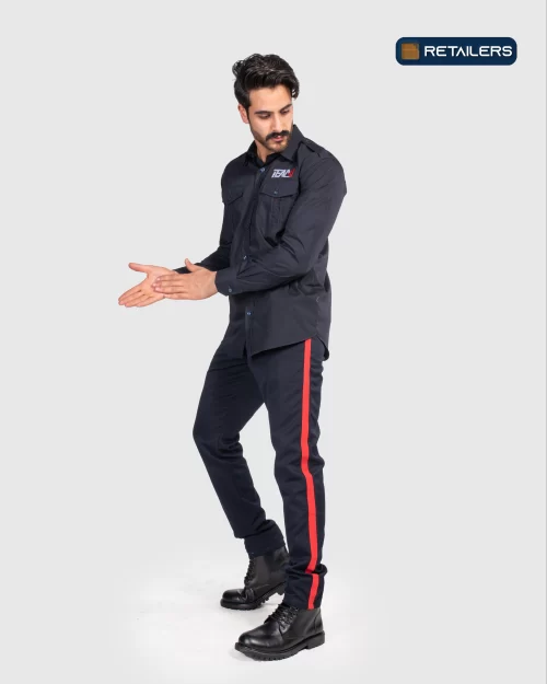 CODE by Retailers Team 4 safety coverall Navy Red Details custom uniform idea