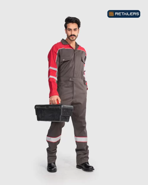 CODE by Retailers Total work suit Brown Red Sleeves custom uniform idea