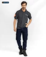 CODE Basic Short Sleeve Polo – Vanderland Dark Grey Look