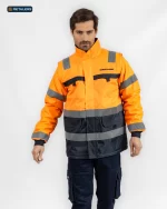 CODE Work Jacket – Vanderland Orange Dark Navy Look