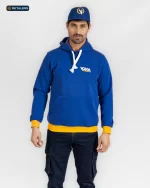 CODE Staff Hoodie – Volga Royal Blue Yellow Look