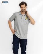 CODE Basic Short Sleeve Polo – Wadi Degla Light Grey Look