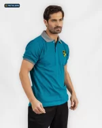 CODE Designed Short Sleeve Polo – Wadi Degla Teal Grey Collar Look